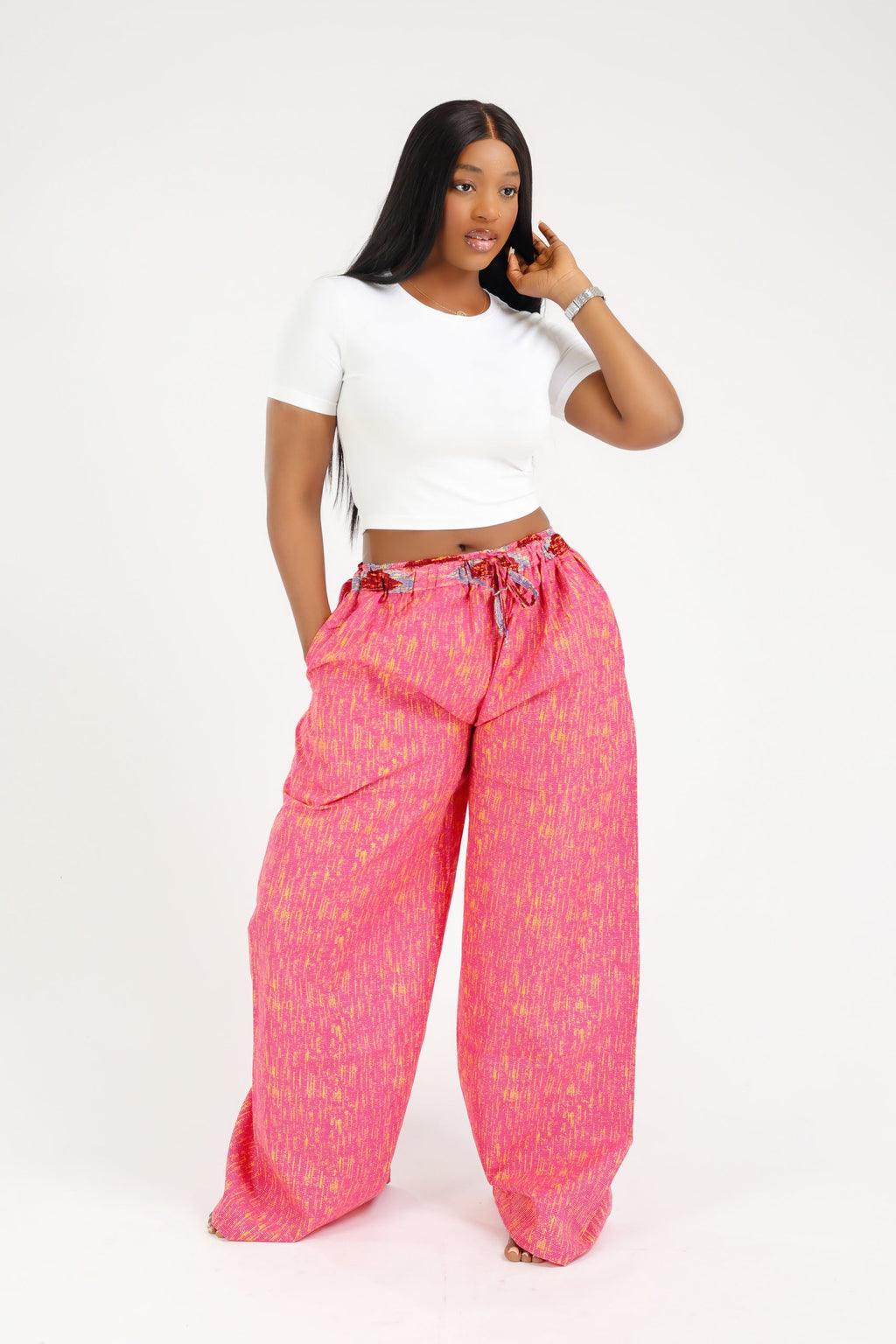 PANTALON DU MOMENT ANKARA ROSE