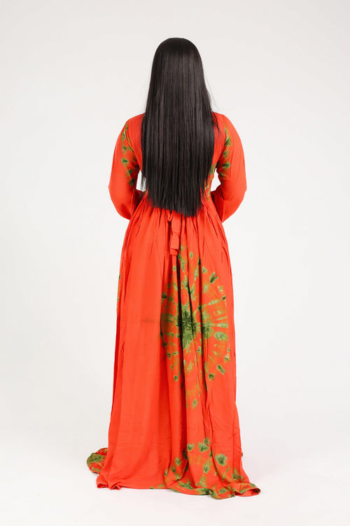 ASTOU MAXI DRESS ROUGE MOTIF